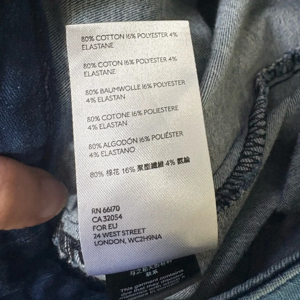 Free People Notched Asymmetrical Denim Mini Skirt Size 6 - Picture 7 of 7